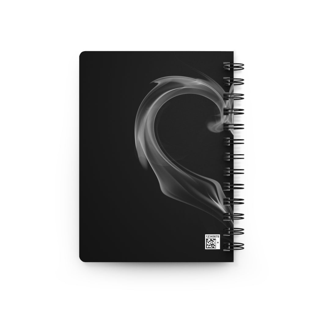 Smoky Heart Spiral Journal — Black Aesthetic Notebook for Notes & Reflection
