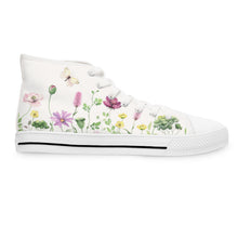 Load image into Gallery viewer, Floral High Top Sneakers - Stylish Women&#39;s High-Top Shoes, Trendy Sneakers for Casual Wear, Spring Fashion, Unique Floral Design, [...]
