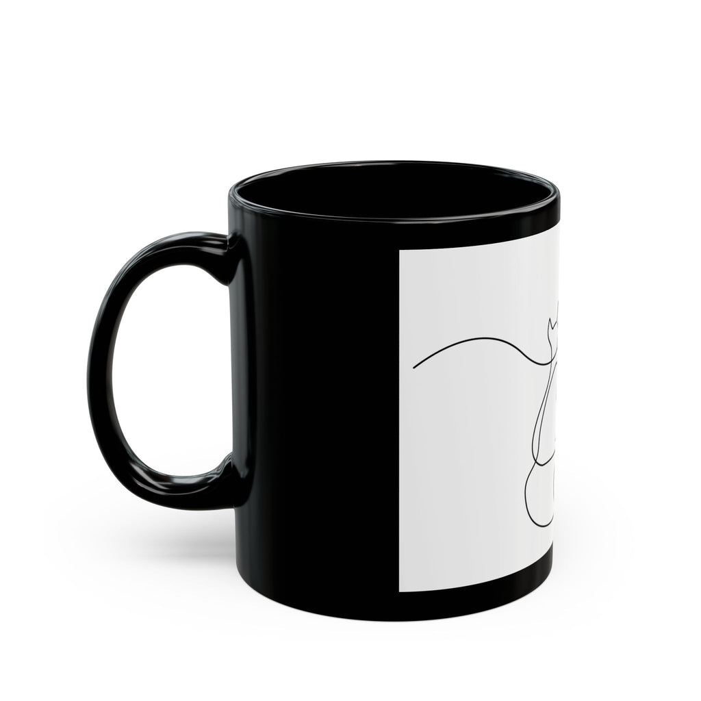 Pet Love Line Art Mug – Minimalist Cat & Dog Heart Coffee Cup (11oz/15oz)