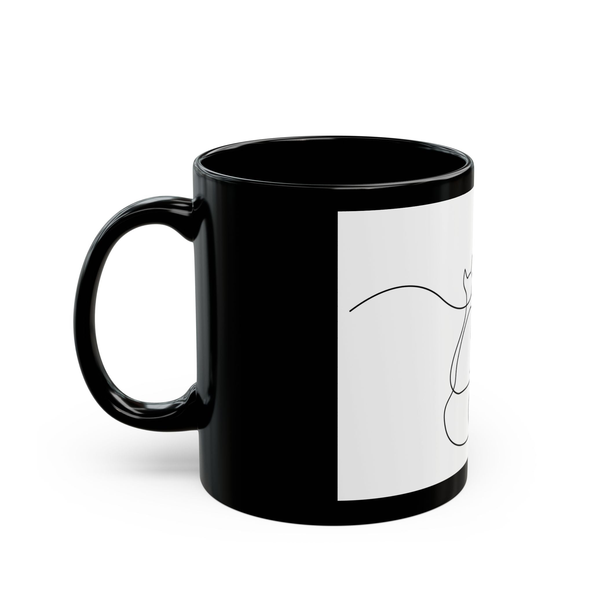 Pet Love Line Art Mug – Minimalist Cat & Dog Heart Coffee Cup (11oz/15oz)