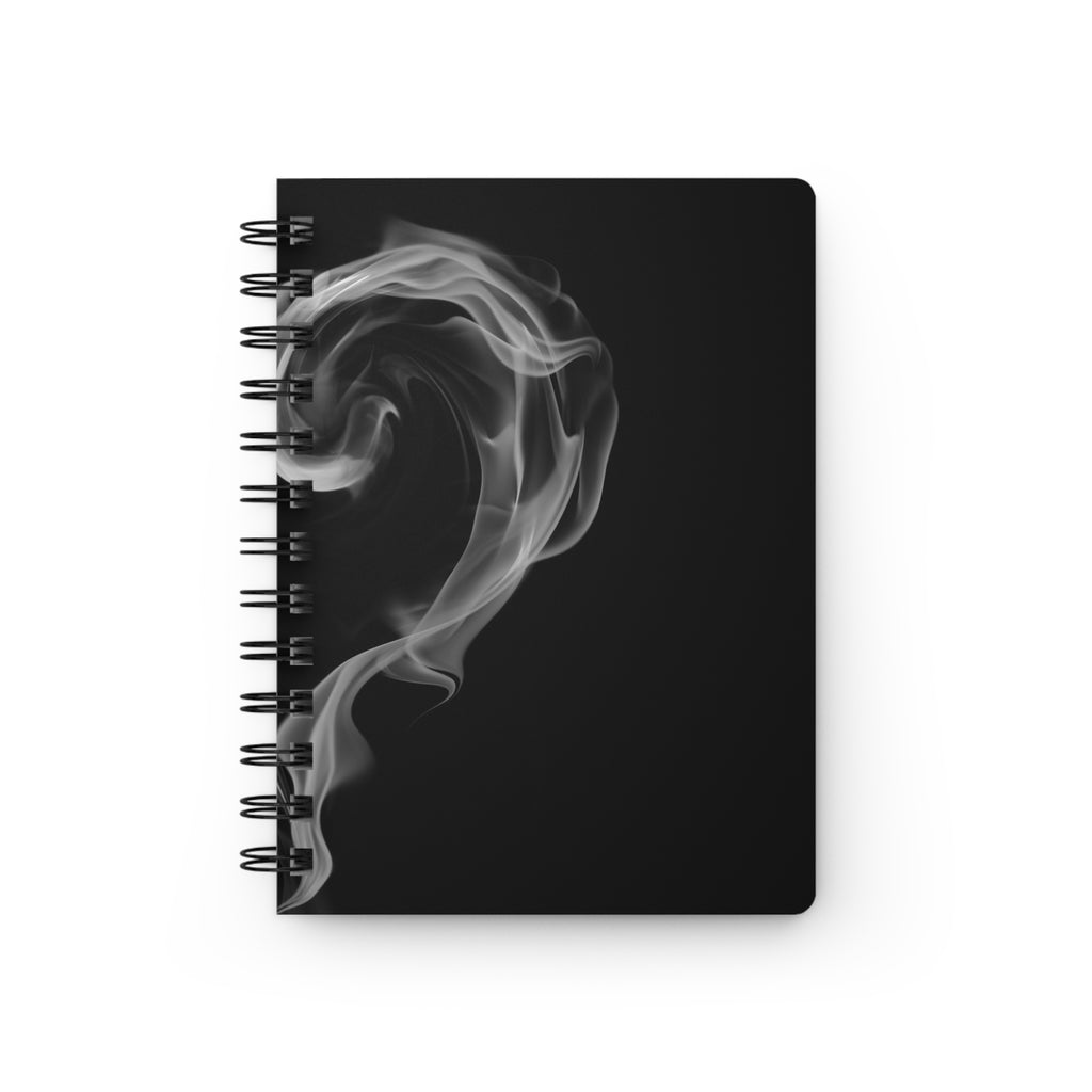Smoky Heart Spiral Journal — Black Aesthetic Notebook for Notes & Reflection