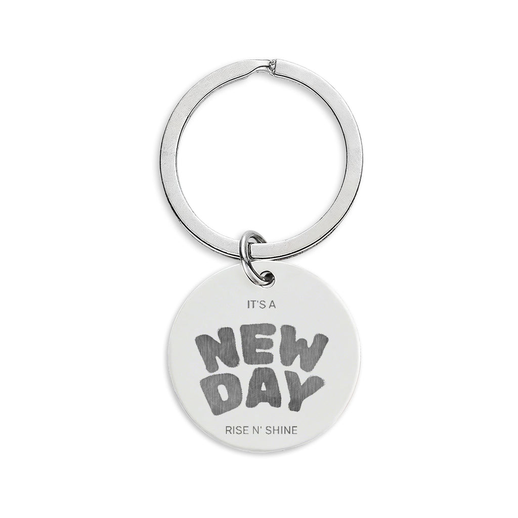 Morning Motivation Stainless Steel Keychain — "Be Productive" Engraved