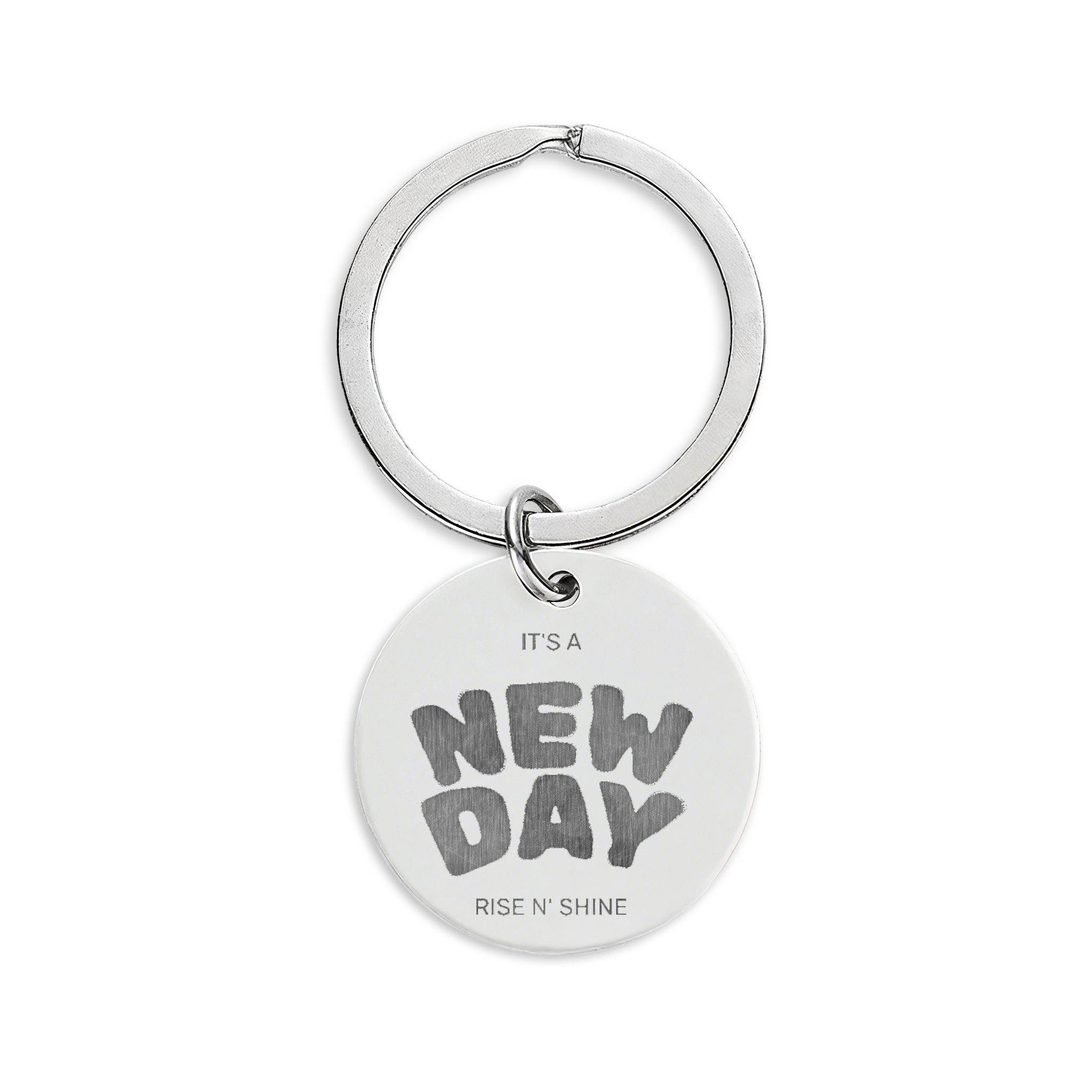 Morning Motivation Stainless Steel Keychain — "Be Productive" Engraved