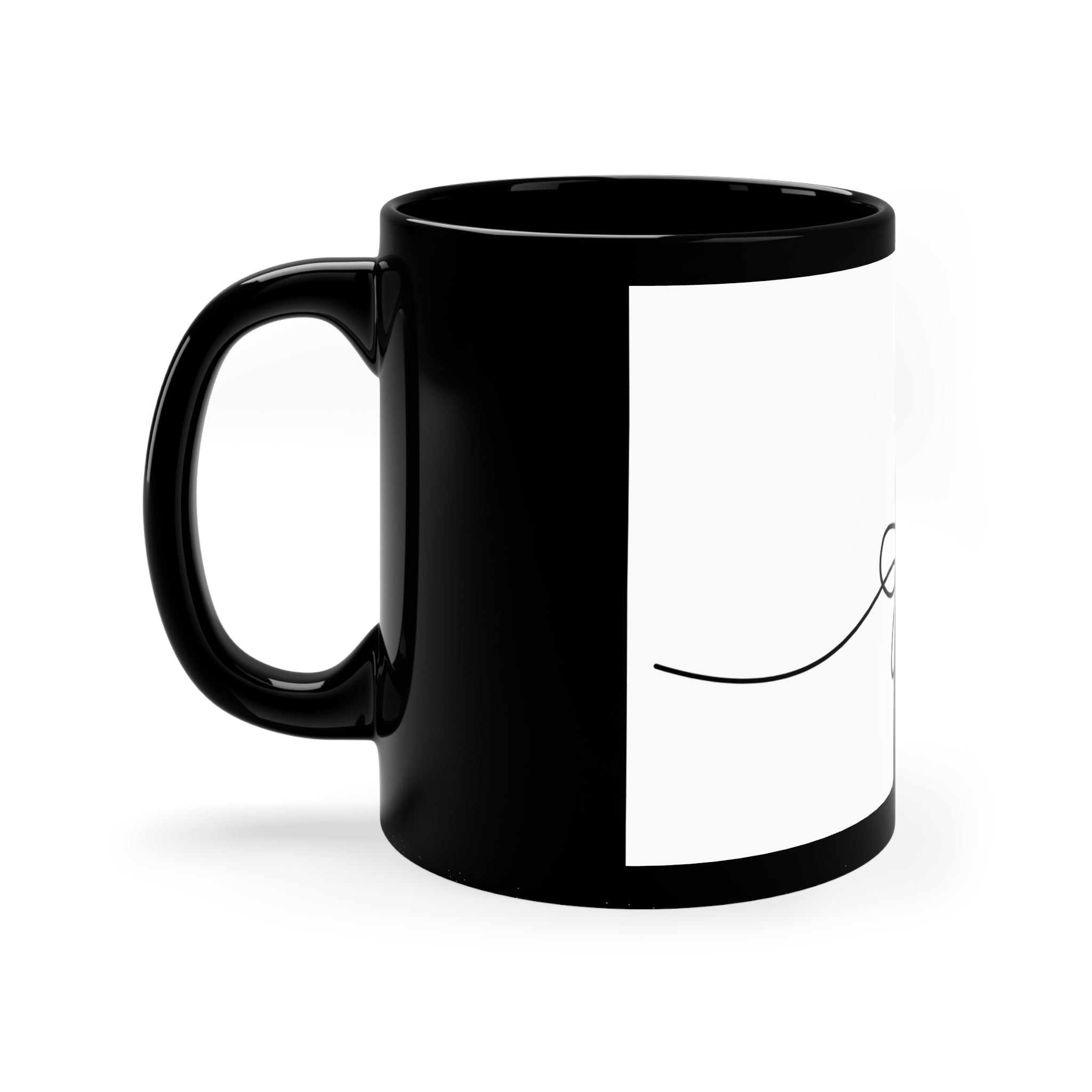 Minimal Paw Print Coffee Mug — 11oz Black Ceramic