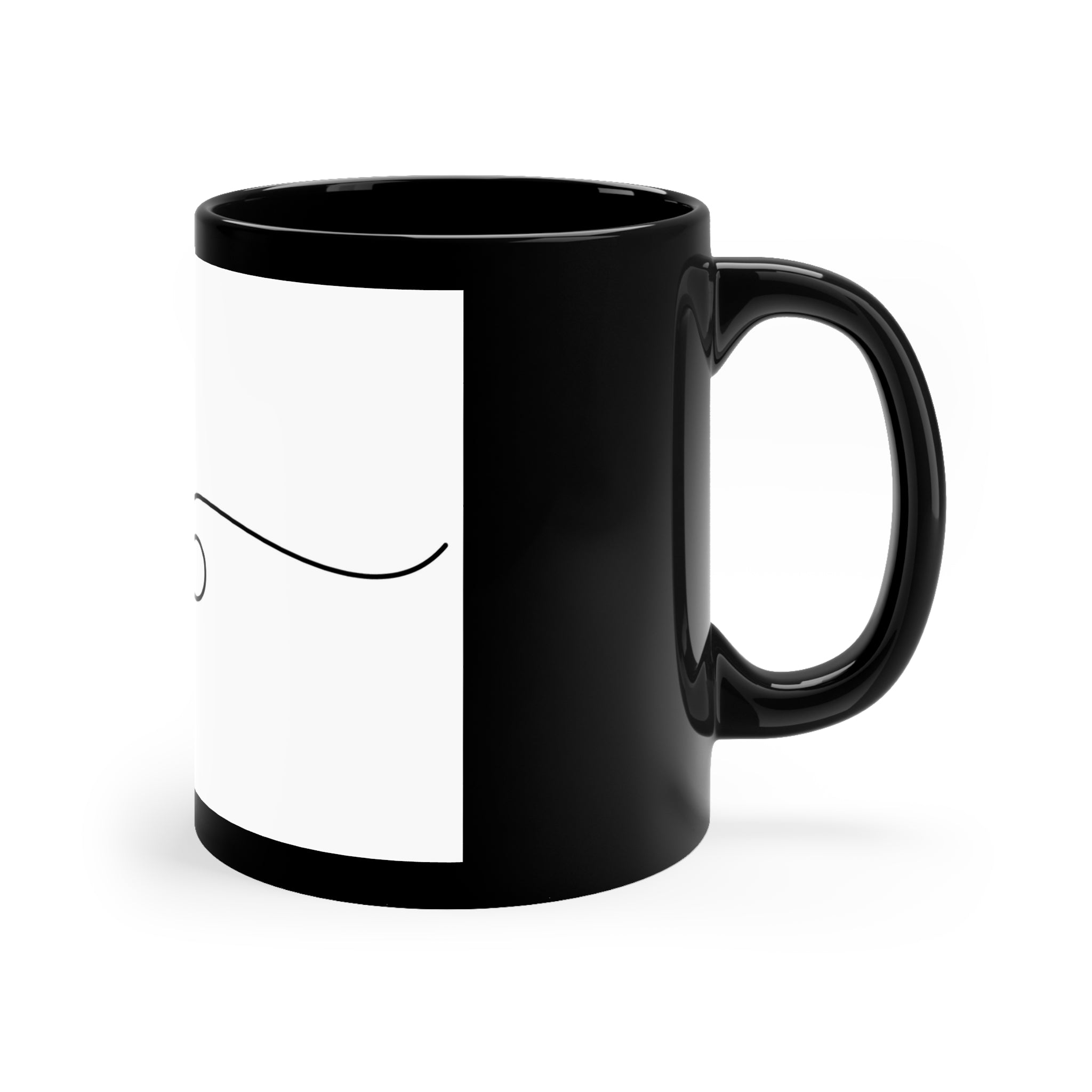Minimal Paw Print Coffee Mug — 11oz Black Ceramic