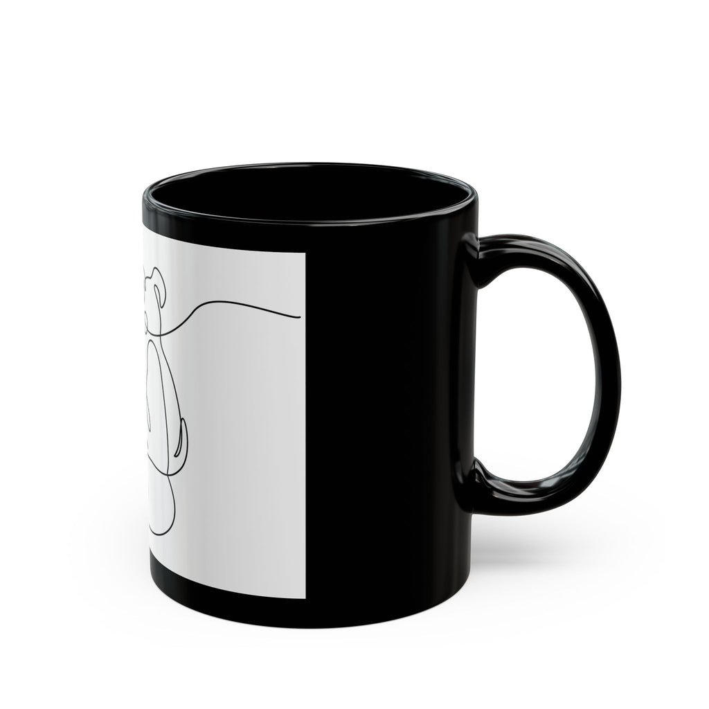 Pet Love Line Art Mug – Minimalist Cat & Dog Heart Coffee Cup (11oz/15oz)