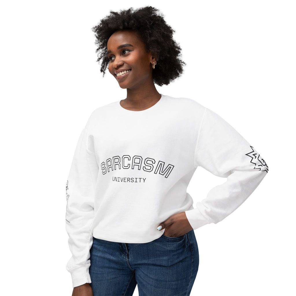 Sarcasm University Sweatshirt — "Level of Sarcasm" Gauge Graphic Crewneck
