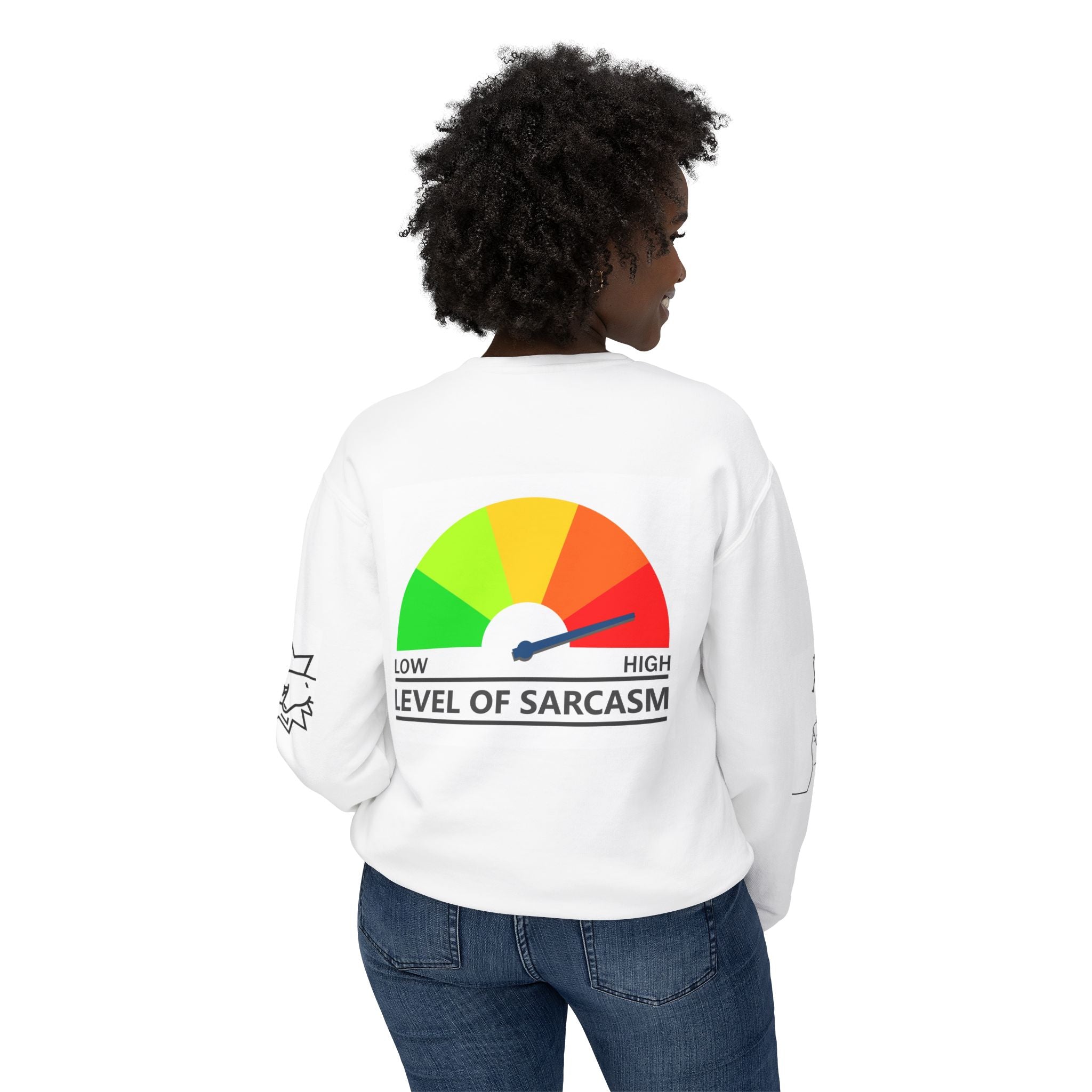 Sarcasm University Sweatshirt — "Level of Sarcasm" Gauge Graphic Crewneck