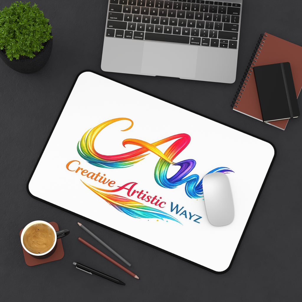 Creative Artistic Wayz Desk Mat — Colorful Logo Mouse Pad